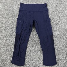 Athleta Leggings Womens S Blue Crop Yoga Pants Active Athletic Gym Stretch Flex