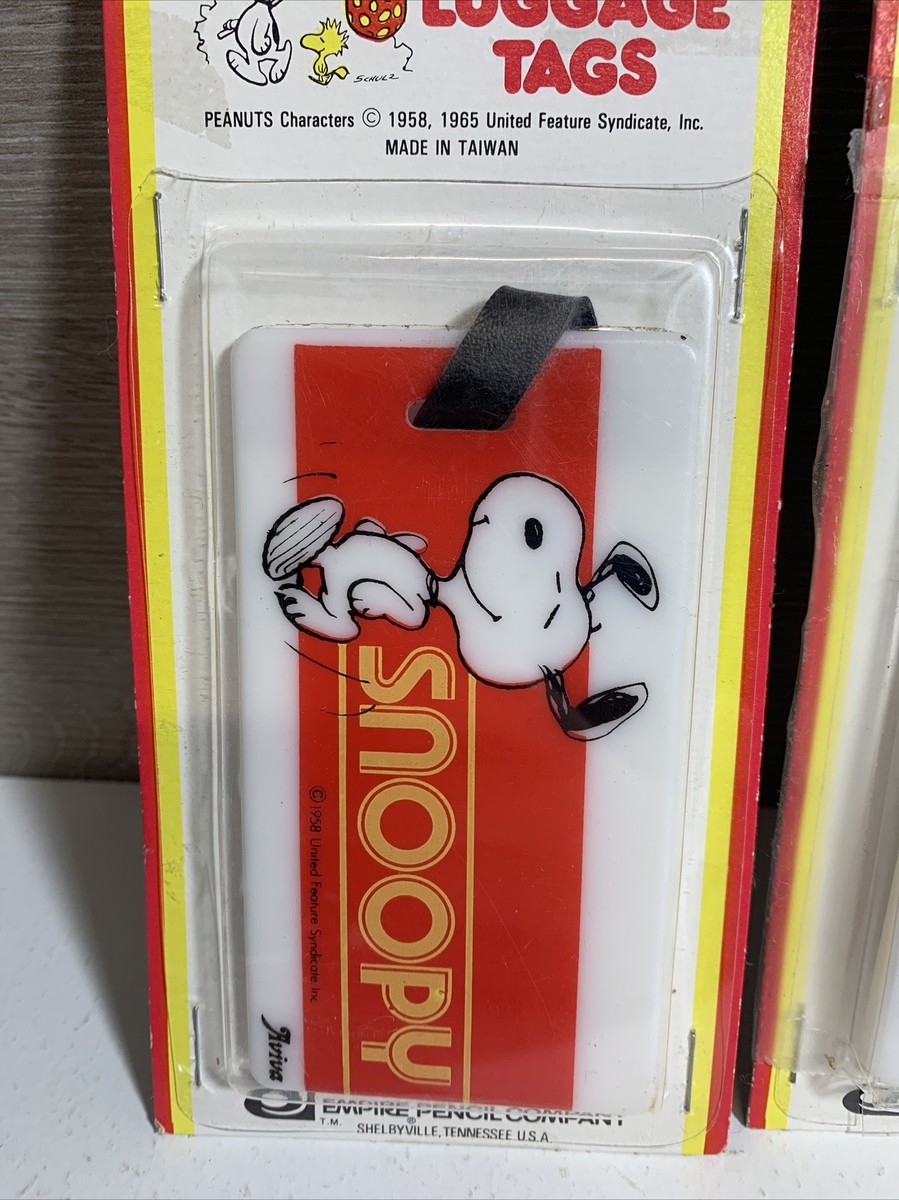 Vintage Snoopy Peanuts Luggage Tag NIP Empire pencil co Aviva | eBay