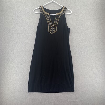 banana republic black and gold dress Banana Republic Tulip Wrap Dress – Isom Vintage main image 1