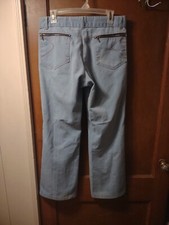 Vtg Flared Bell Bottoms Jeans Sears Roebuck 70s Embroidered 33x29 Hemmed Denim