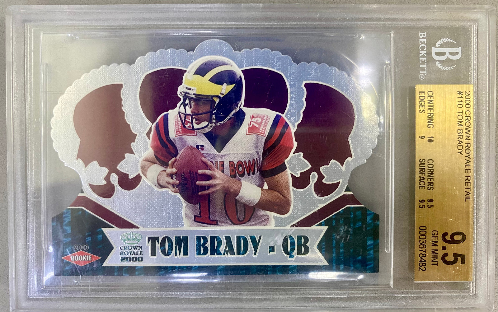 2000 Crown Royale Retail Football #110 Tom Brady RC BGS 9.5 GEM MINT