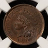 1901 1c Indian Cent Mint Error Curved Clipped Planchet - NGC MS 62 RB - X5862