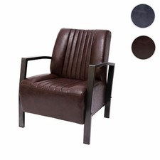 Sessel HWC-H10, Loungesessel Polstersessel Relaxsessel, Metall Industriedesign