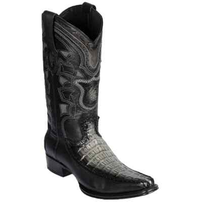 LOS ALTOS GRAY CROCODILE TAIL EUROPEAN SQUARE TOE WESTERN BOOT D 76F0138