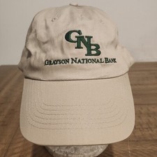 Grayson National Bank Cap Logo Strap Back Baseball Golf Hat Khaki