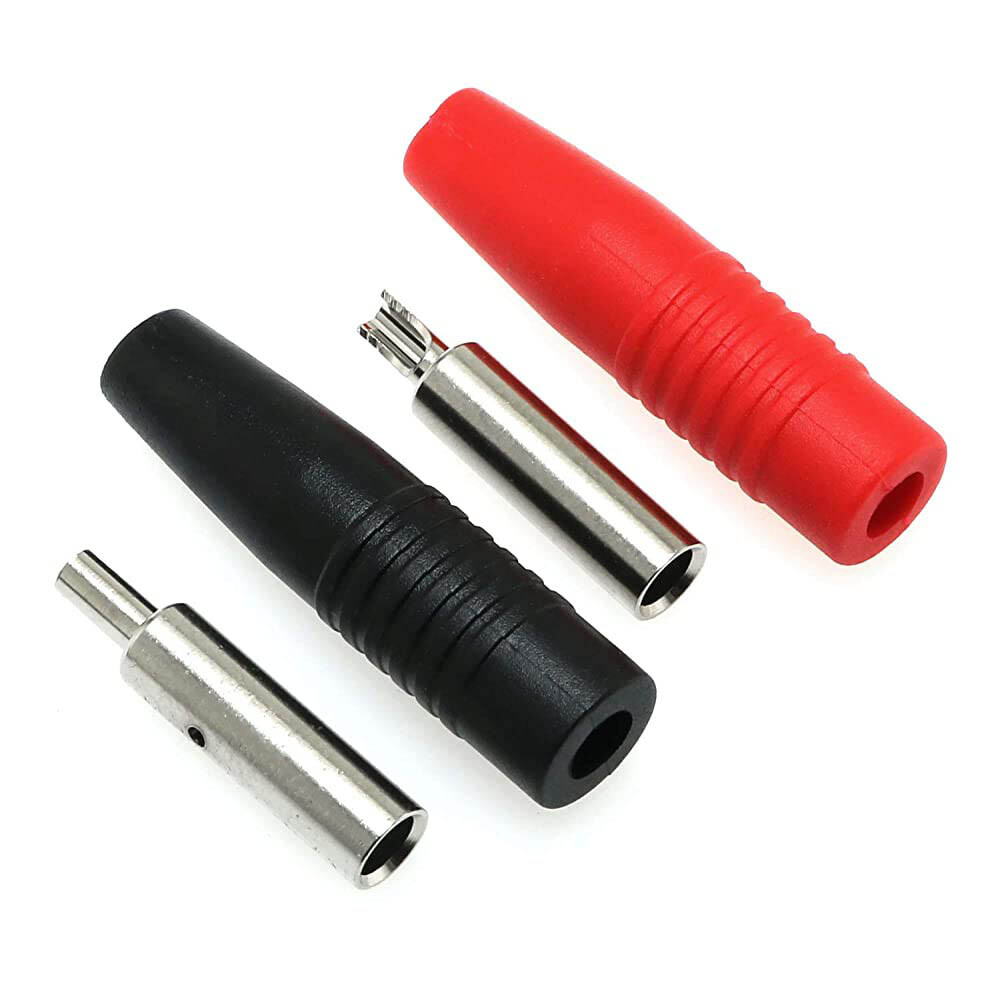 Büschelstecker Set 4mm - 10 Stück Bananenstecker Rot/schwarz