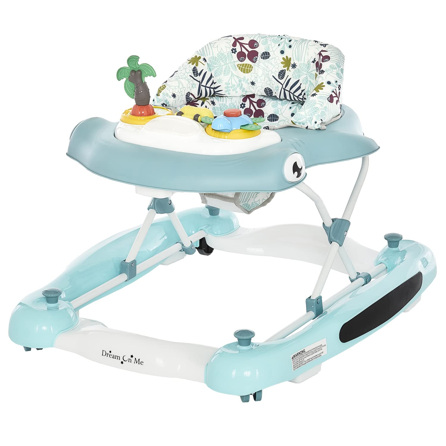 2-In-1 Aloha Fun Baby Walker in Blue, Easily Convertible Baby Walker, Adjustable