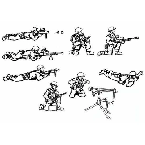 HAT WWII BRITISH MACHINE GUN & CREW - 1:72 SCALE Figures War gaming-1-Sprue-8228