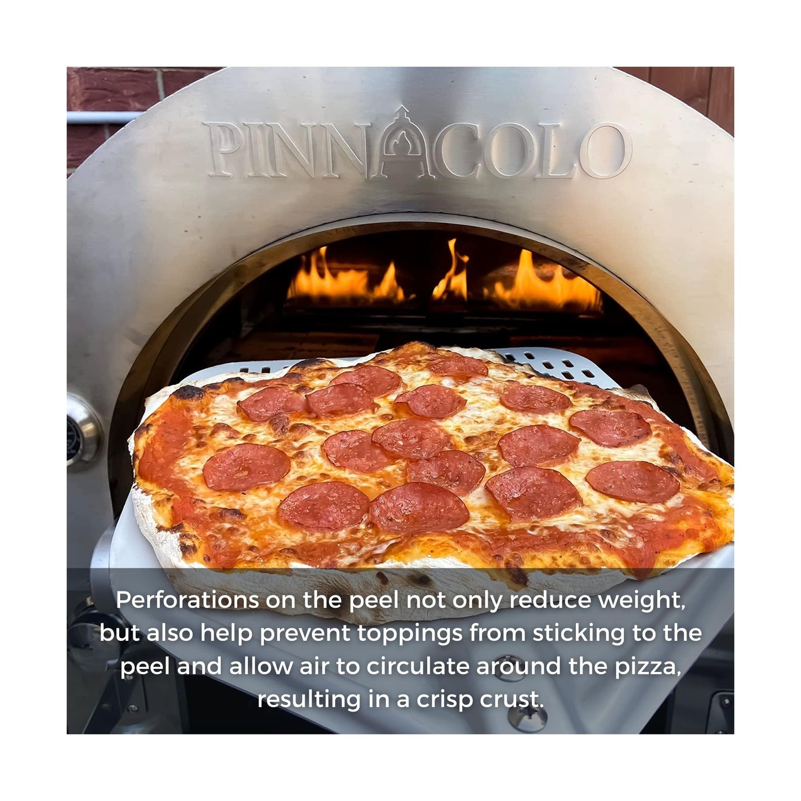 Premium 14 Inch Perforated Peel with Aluminum Handle - Lightweight and Premiu...