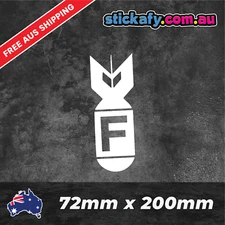 F Bomb Decal Funny Laptop Car Window Bumper 4x4 Ute Sticker