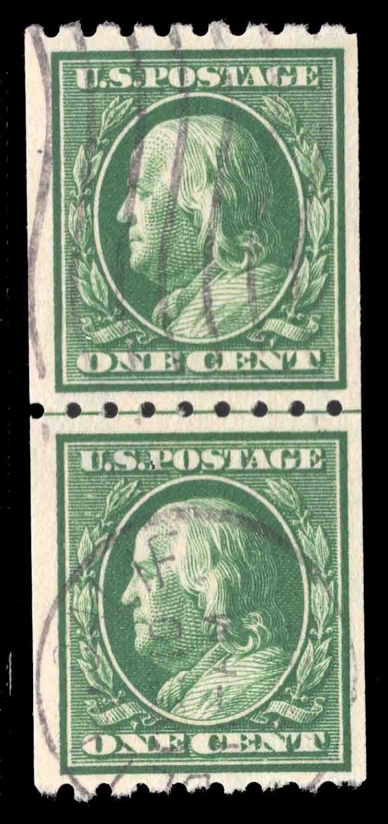 MOMEN: US STAMPS #390 LINE PAIR USED VF+ LOT #78514 | eBay