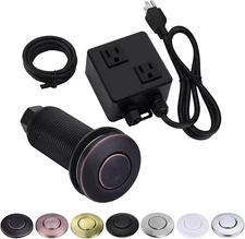 Sink Top Garbage Disposal Air Switch Kit with Dual Outlet, UL Listed, Oil Rubbed