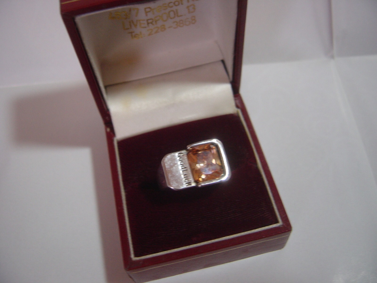 vintage Solid Silver Ring -GOOD LUCK Sparkling Cu… - image 1