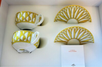 Hermes Soleil d'Hermes Tea Cup Saucer Yellow Tableware 2 set
