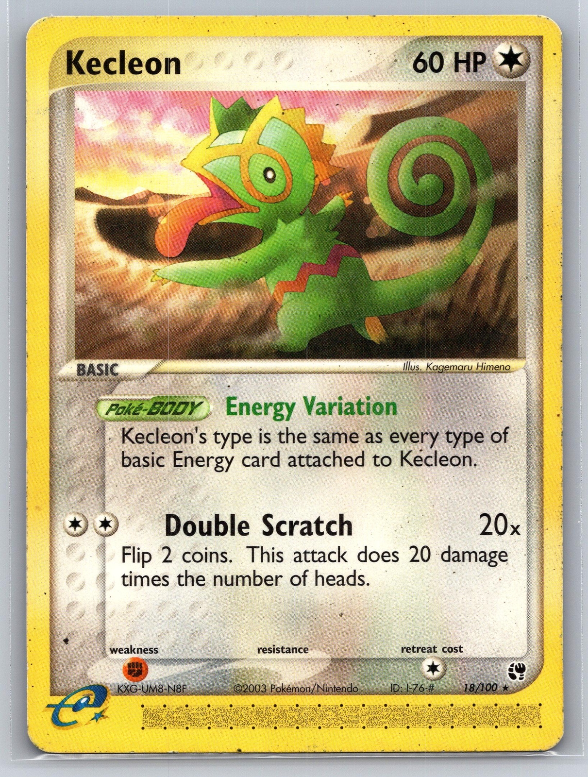 Kecleon 18/100 Rare e-Reader Pokemon EX Sandstorm Lightly Played