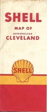 1960 SHELL OIL Road Map CLEVELAND Ohio Shaker Heights Euclid Randall Park Parma