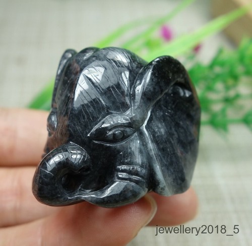 Certified Black Burma 100% Natural A jadeite jade Elephant Ring 大象 戒指 扳指 21.8mm - Picture 8 of 13