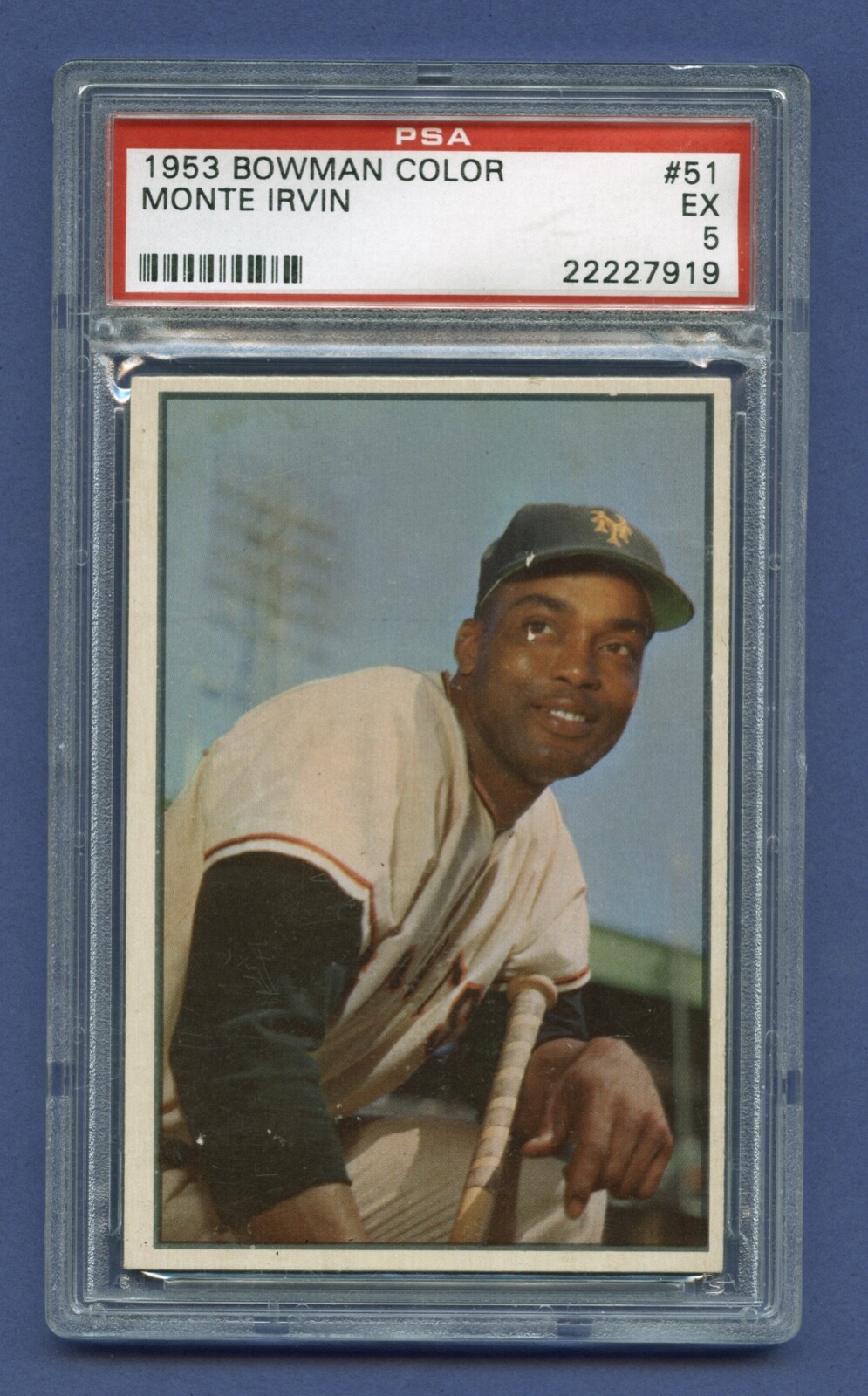 1953 MONTE IRVIN PSA 5 EX BOWMAN COLOR HOF SAN FRANCISCO GIANTS LEGEND #51 RZC