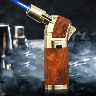 Wood Grain Gas Lighter Windproof Blue Flame High Temperature Torch Lighter Gifts