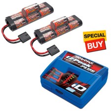 Traxxas NiMH 7C 8.4V 3000mAh Hump Pack Battery 2 w/ EZ-Peak Plus Fast Charger