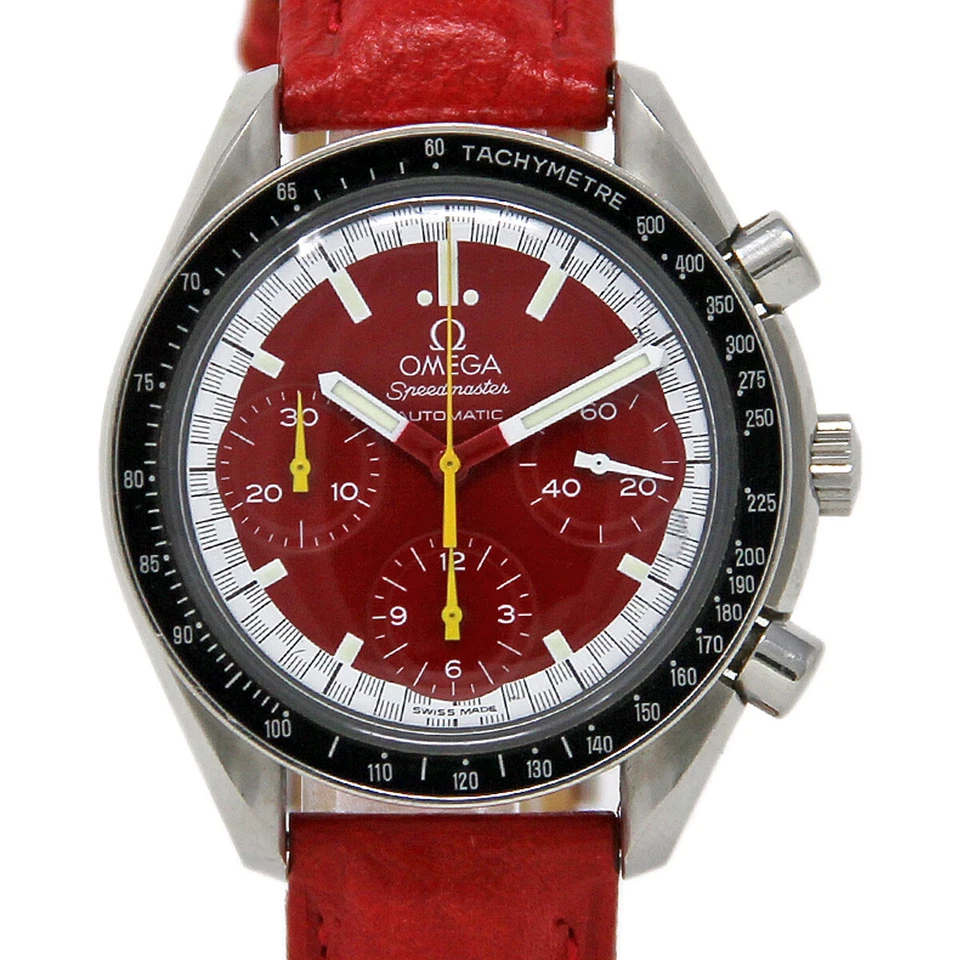 Omega 175.0032.1 39mm Speedmaster Chronograph Steel Red Dial 2YrWarranty #197-2