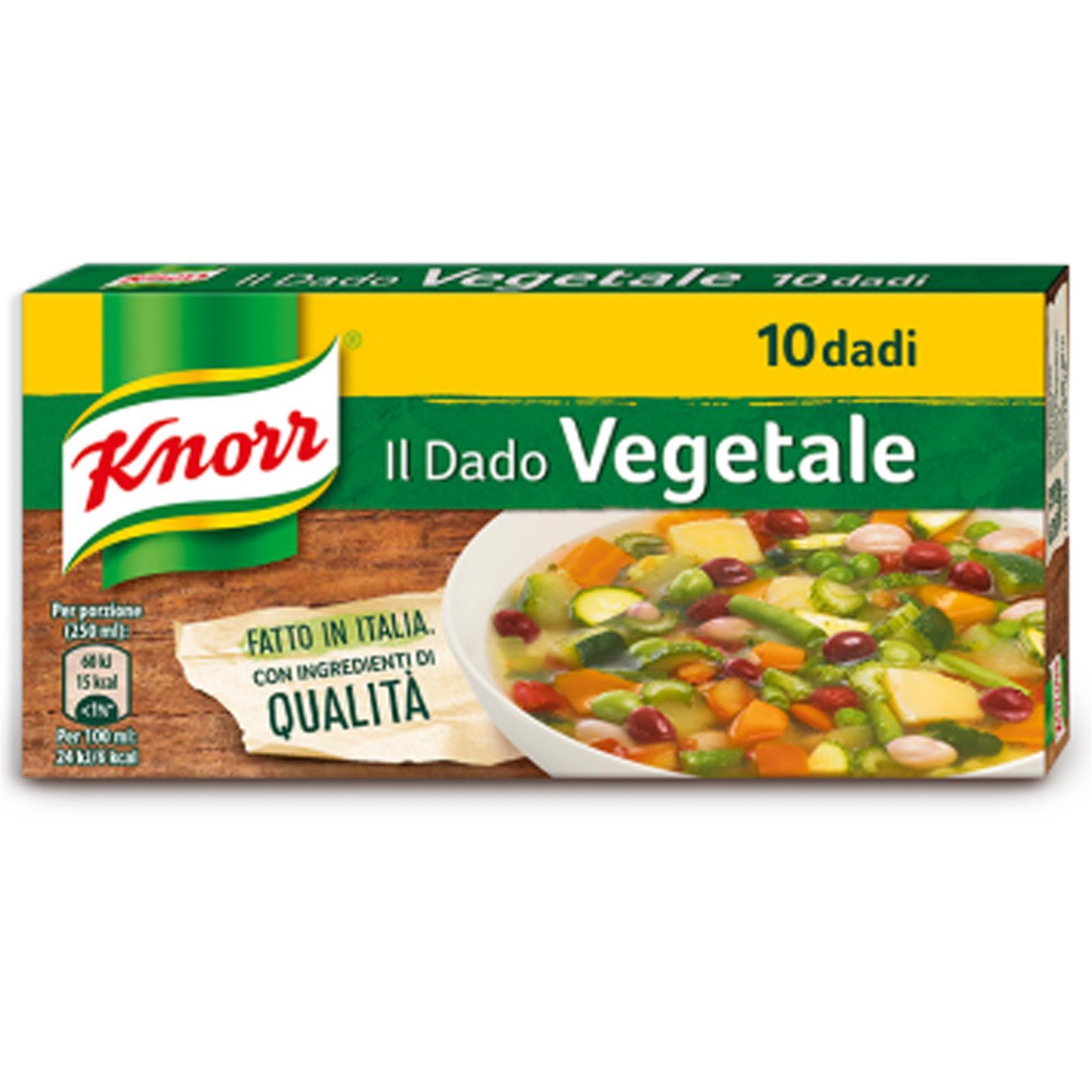 ASTUCCIO DA 10 DADI KNORR IL DADO VEGETALE PEZZI BRODO VERDURE RISOTTO BOX