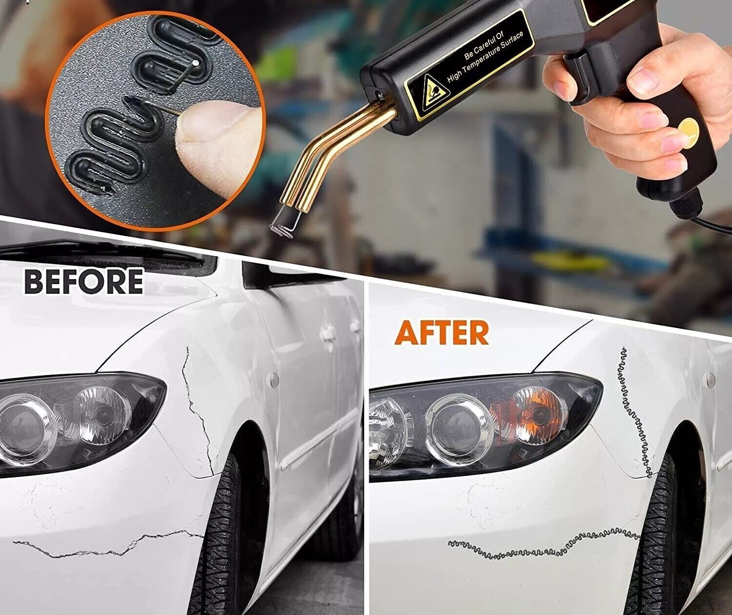 VEVOR Cucitrice A Caldo Saldatrice Auto Paraurti In Plastica Strumento Di Riparazione Del Corpo 220v 600 Graffette 88872887 - Foto 4