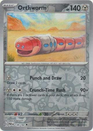 ORTHWORM 138/182 PARADOX RIFT POKEMON (REVERSE HOLO, NM)