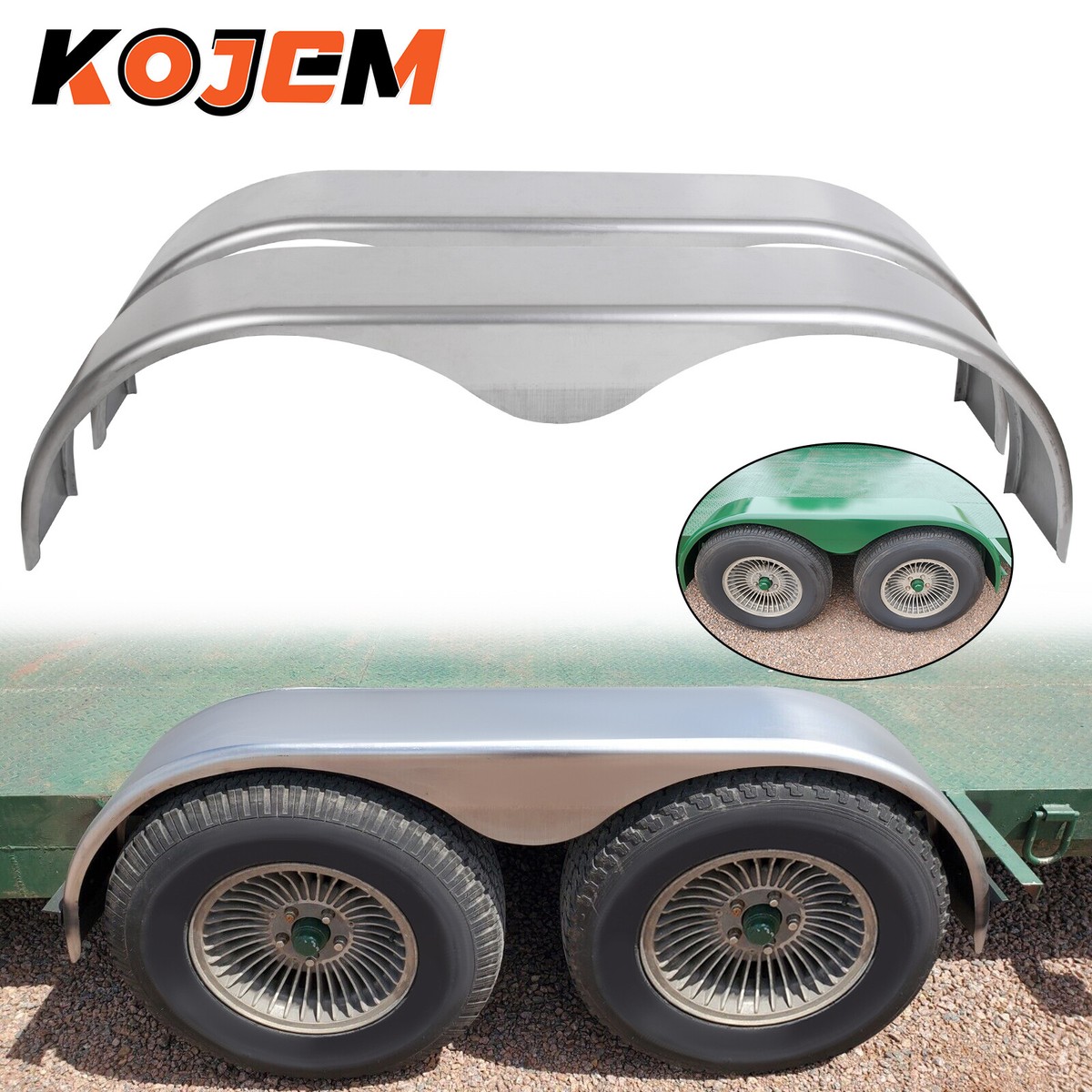 Tandem Axle Fenders Heavy Duty Tandem Trailer Fenders - Fits 13-15 Inch ...