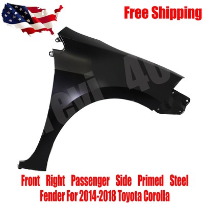 New Front Right Passenger Side Primed Steel Fender For 2014-2018 Toyota Corolla