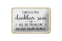 Blechschild Spruch 12X18 Cm Einfach Mal Dankbar Sein FüR Deko Schild