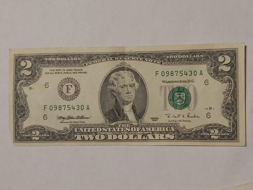 $2 US Dollar Bank Note Circulated Various Years