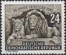 Timbre Animaux Mammifères Félins Lions Allemagne RDA 138 ** - 79539FP