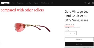 Jean Paul Gaultier JPG 56-0072 limited edition vintage sunglasses
