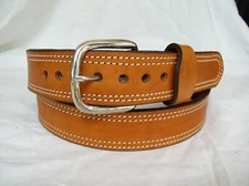 1 ½" Lined 2 Ply Saddle Leather Gun Carry Work Dress Belt Heavy Duty Lifetime