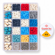 Ocean Disc Bead Bracelet Making Kit Approx 2400 Pieces Charms DIY Jewelry