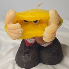 Vintage 1970s Meepul Novelty Candle Clam Shell Yellow Unburned RARE Find