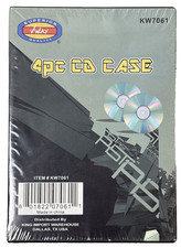 Black Plastic Case Box for CD/DVD/PC Media Case 4 Piece Pack New