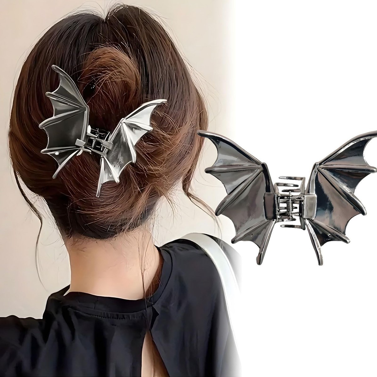 Y2K Punk Gothic Bat Wing Hair Claw Clip Metal Hair Accessory  display picture 1