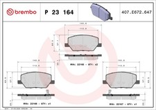 P 23 164X BRAKE PAD SET, DISC BRAKE FITS: ALFA ROMEO TONALE 1.5 MILD HYBRID