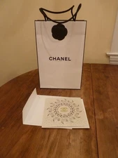 Chanel Empty Paper Gift Bag Black Camellia Flower 16.75 x 13 x 6 PLUS Gift Card