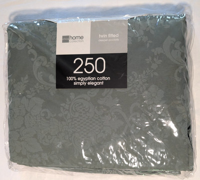 JCPenneyHomeCollection 100% Egyptian Cotton Damask Twin Fitted Deep Pocket Sheet