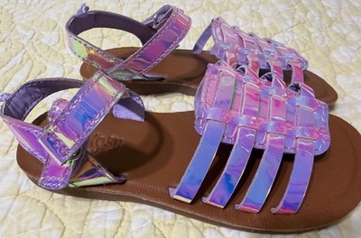 NWOT Toddler Girl Size 10 Oshkosh B'Gosh Iridescent Purple Patent Sandals