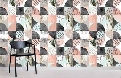 3D Geometric Marble Texture Pattern Wall Murals Wallpaper Murals Wall Sticker