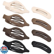obeoby 8 PCS Flat Hair Clips, Neutral Color Flat Claw Clips 2 Styles Hair Cla