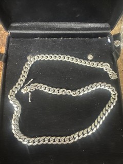 Gorgeous Italian Sterling Silver Cuban Link Chain Necklace Thick 87gr 20in Long