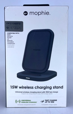 Mophie 15W Qi Fast Wireless Charging Stand w. Adapter and Cable - Black