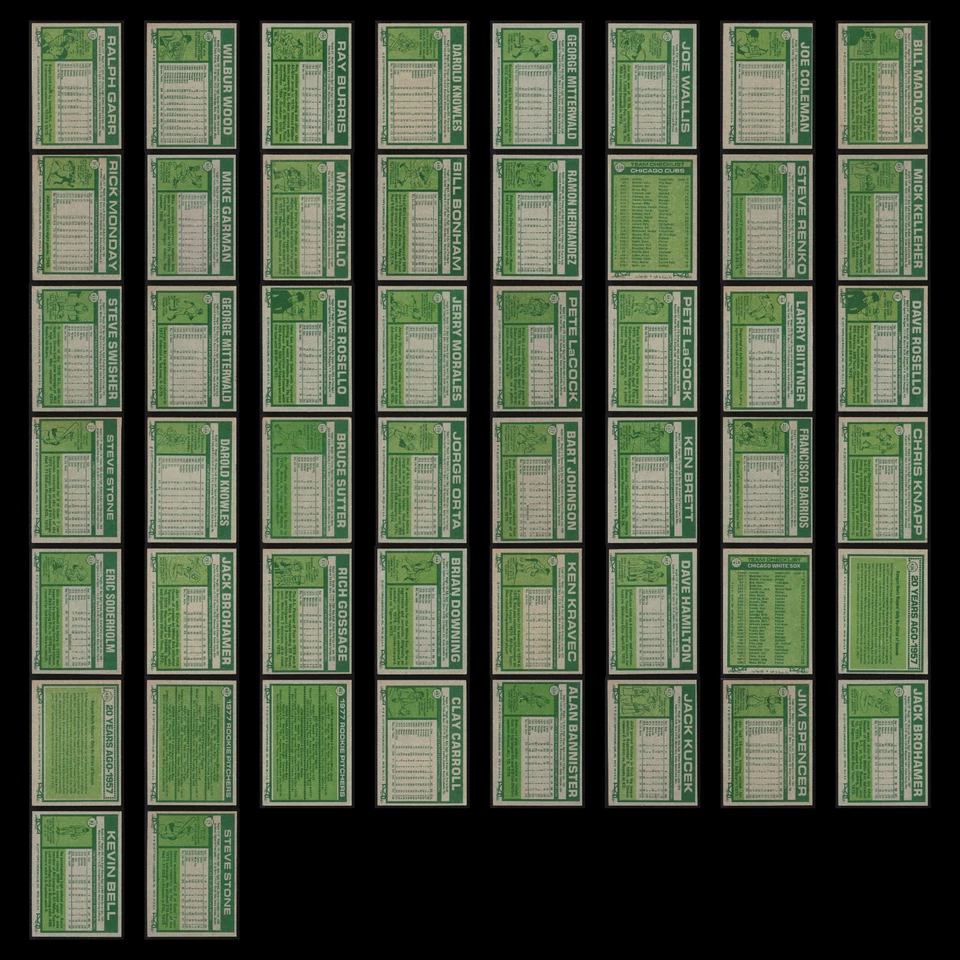 1977 Topps Lote 50 Tarjetas de Béisbol De Colección Distribuidor Conjunto a Granel Constructor Commons En muy buena condición MLB Foto 2 de 4