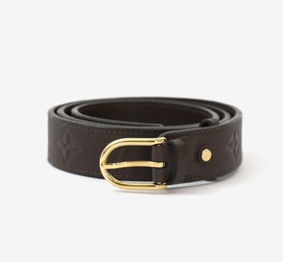 Louis Vuitton Monogram Ledergürtel Dunkelbraun Gold 85 157186963