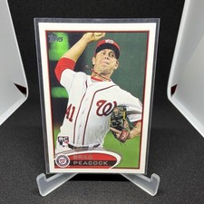Topps Rookie Brad Peacock #275 Washington Nationals 2012 Baseball Card. rookie card picture